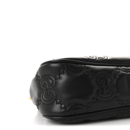 Gucci Calfskin GG Matelasse Chain Handbag Black Natural 8 of 9