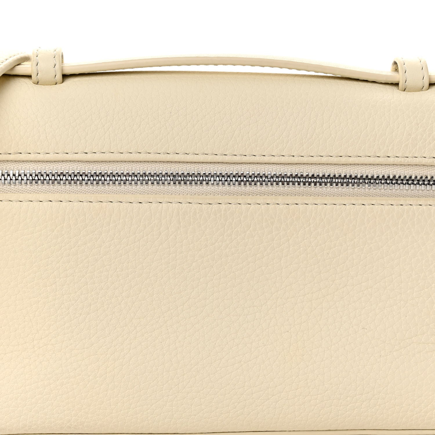 Loro Piana Grained Calfskin L19 Extra Pocket Pouch Whisper White 7 of 9