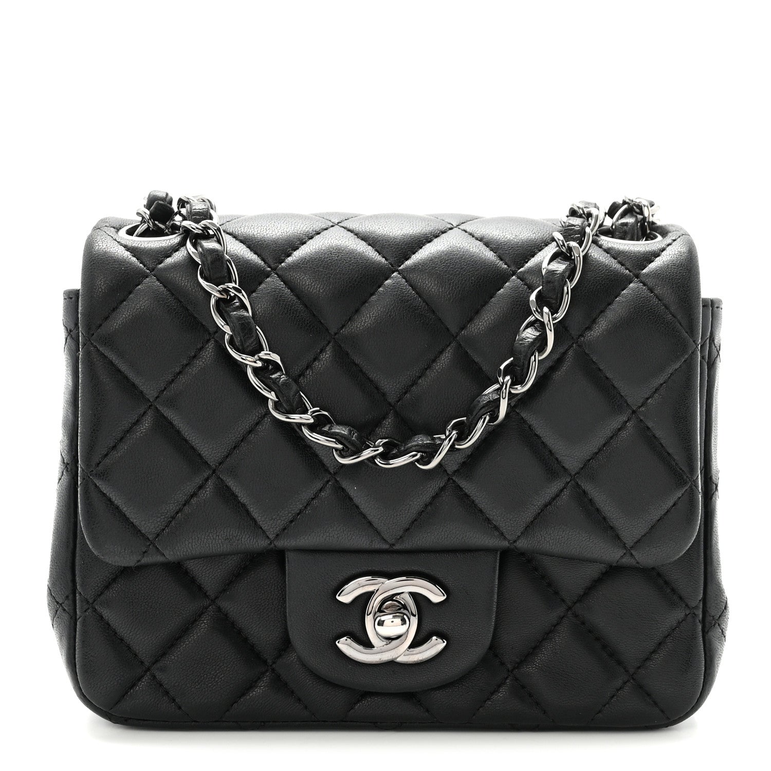 Chanel Lambskin Quilted Mini Square Flap Black 1 of 10