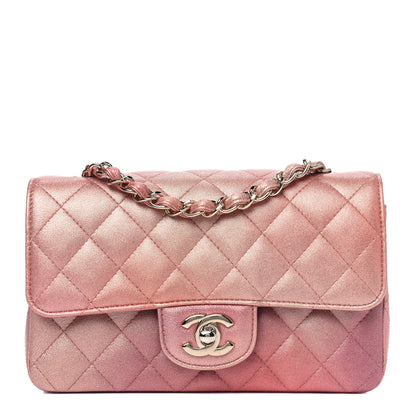 Chanel Metallic Lambskin Quilted Ombre Mini Rectangular Flap Pink 1 of 4