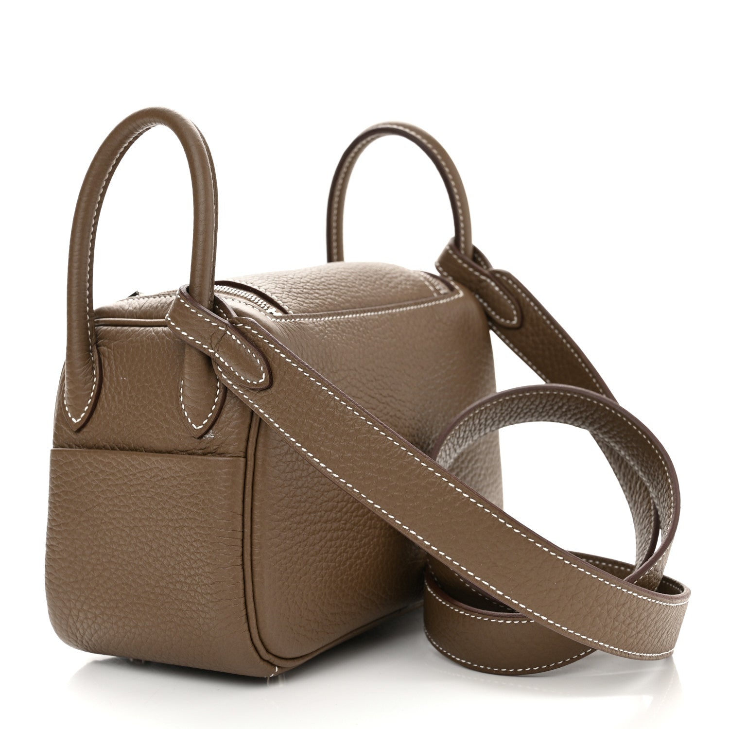 Hermes Taurillon Clemence Mini Lindy 20 Etoupe 3 of 11