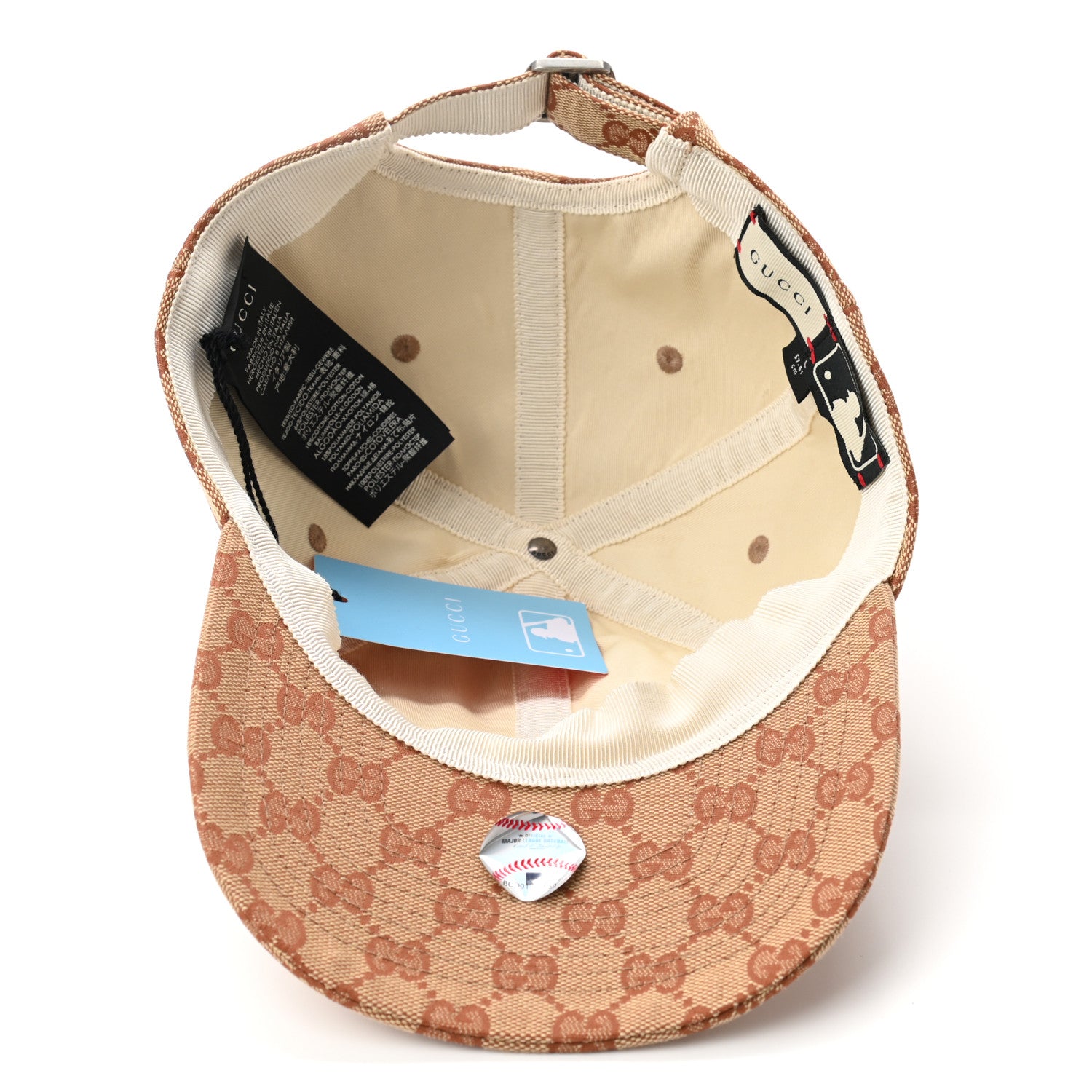 Gucci X MLB Monogram LA Dodgers Baseball Hat 57-61 Beige Ruggine 7 of 9