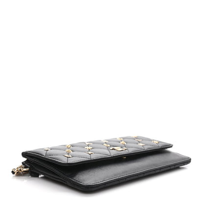 Chanel Lambskin Quilted All About Chanel Charm Wristlet Wallet Black 4 of 9
