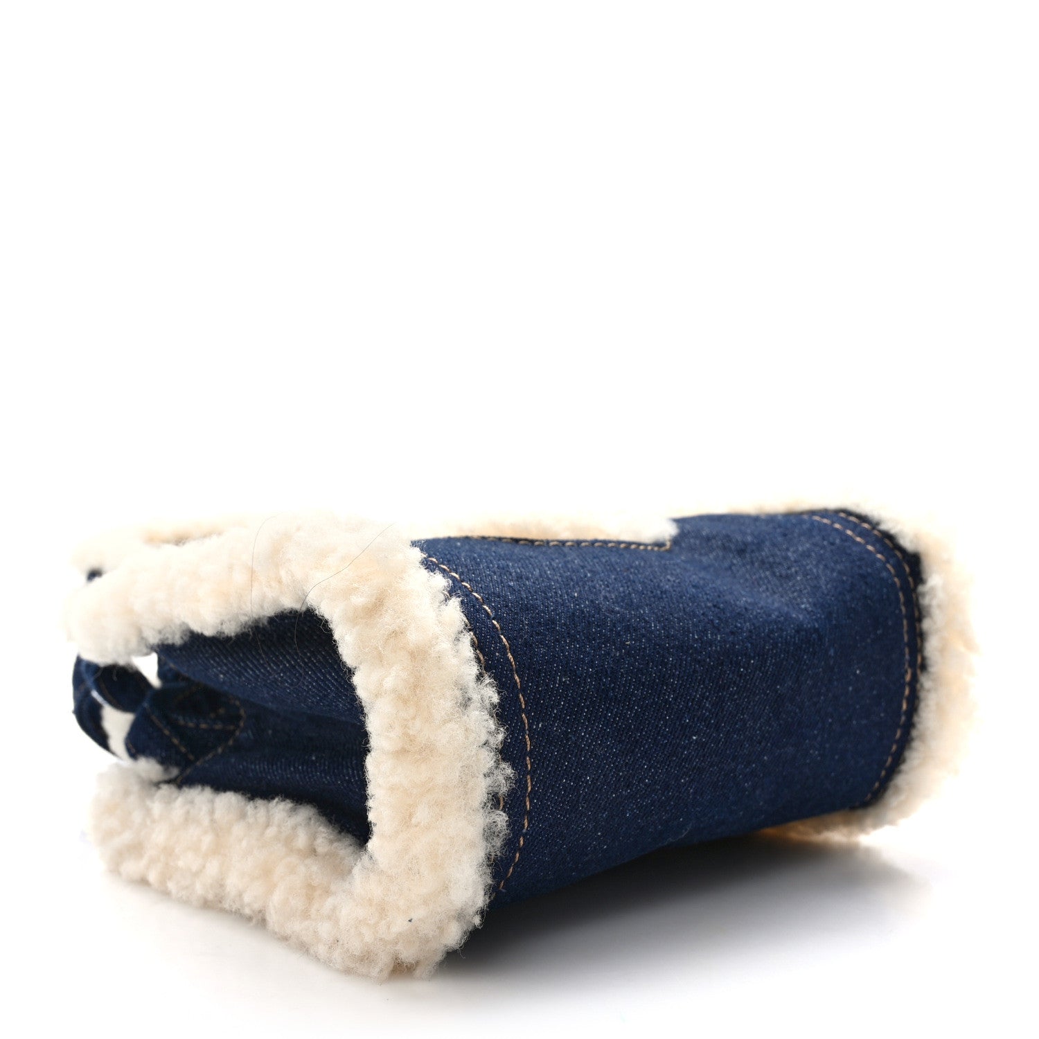 Telfar X UGG Denim Shearling Small Shopping Bag Raw Denim 4 of 13
