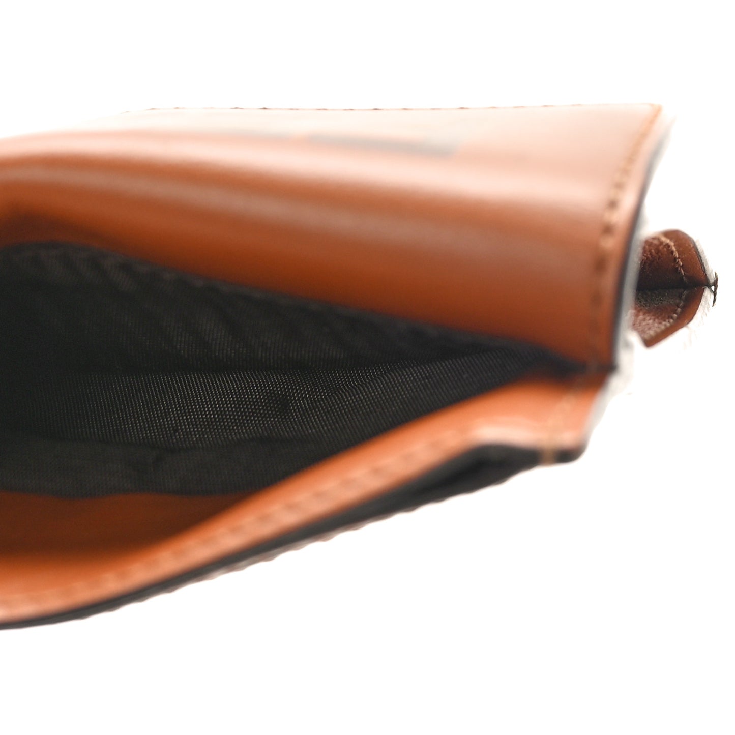 Vitello King Tamponato Logo Embossed Fold Over Card Holder Wallet Cuoio