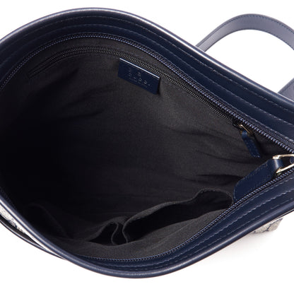 Gucci GG Supreme Monogram Web Flat Messenger Bag Navy 7 of 9