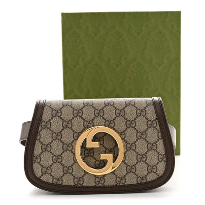 Gucci GG Supreme Monogram Textured Dollar Calfskin Blondie Belt Bag 75 30 Beige Ebony New Acero 11 of 11