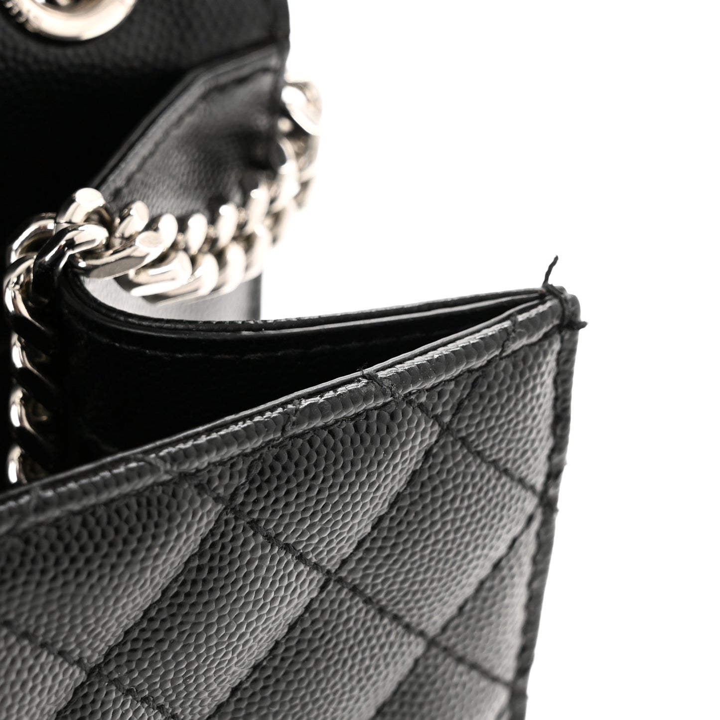 Grain De Poudre Textured Mixed Matelasse Triquilt Medium Monogram Satchel Black