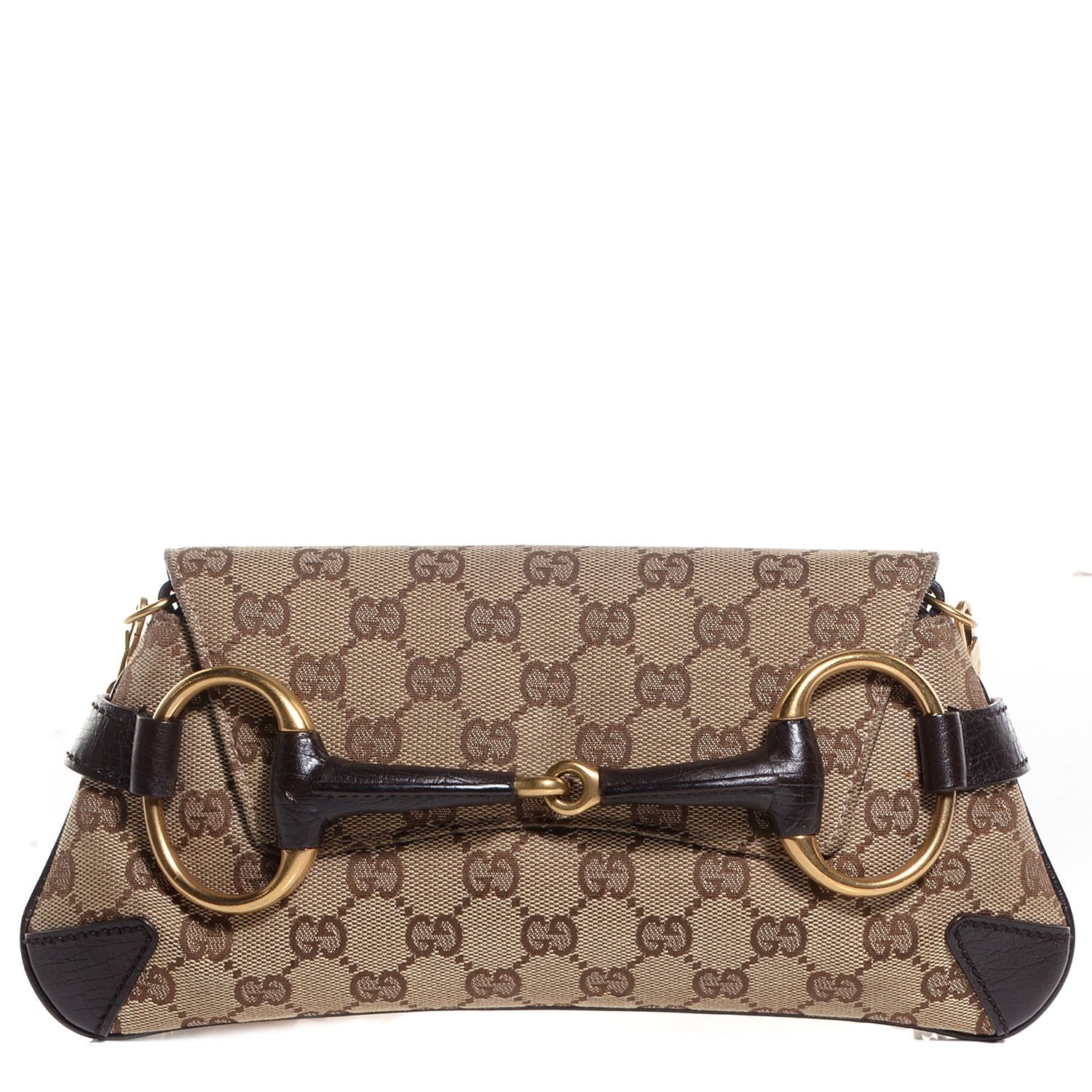 Gucci Monogram Horsebit Clutch Brown 1 of 7