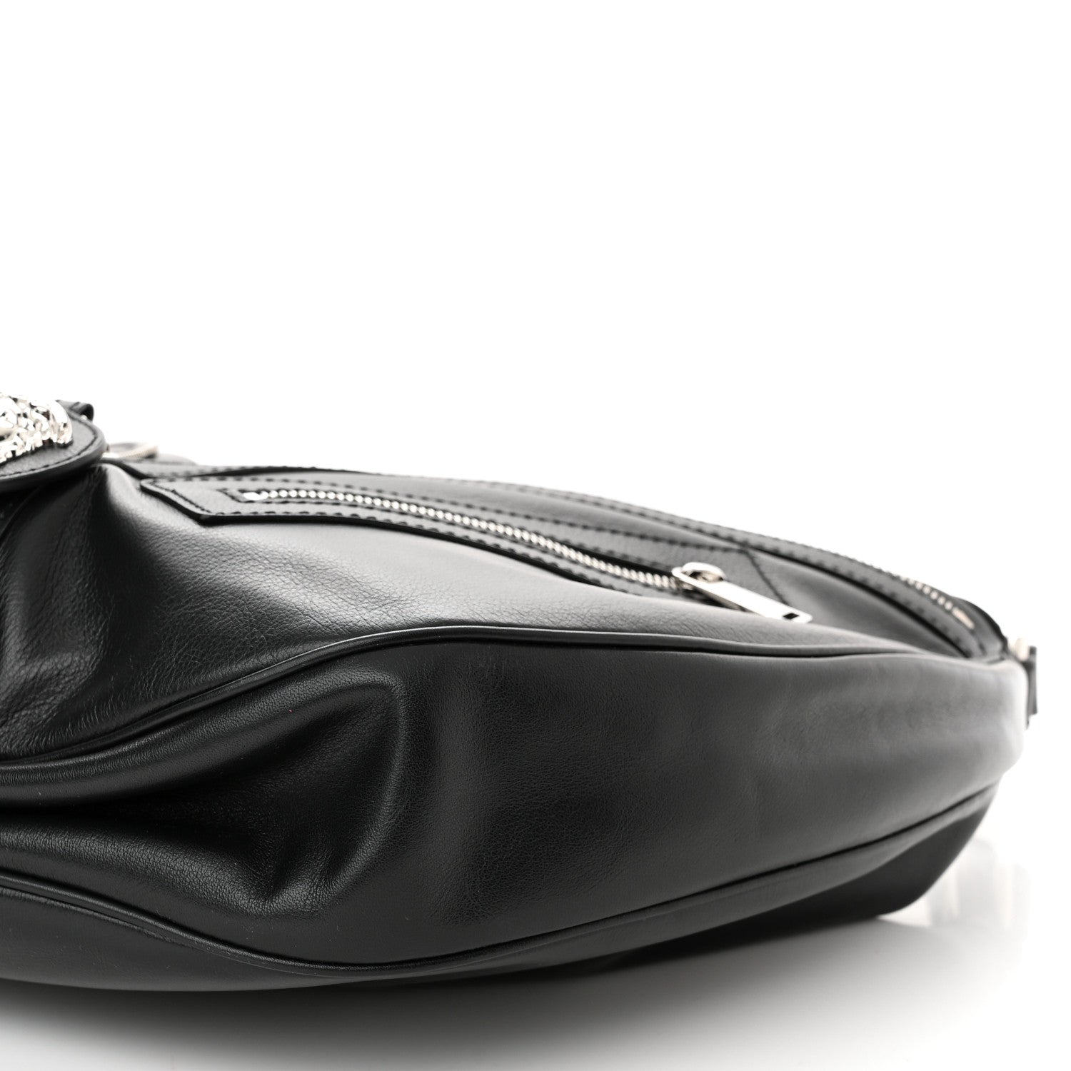 Versace Calfskin Medium Repeat Zip Hobo Black 11 of 11
