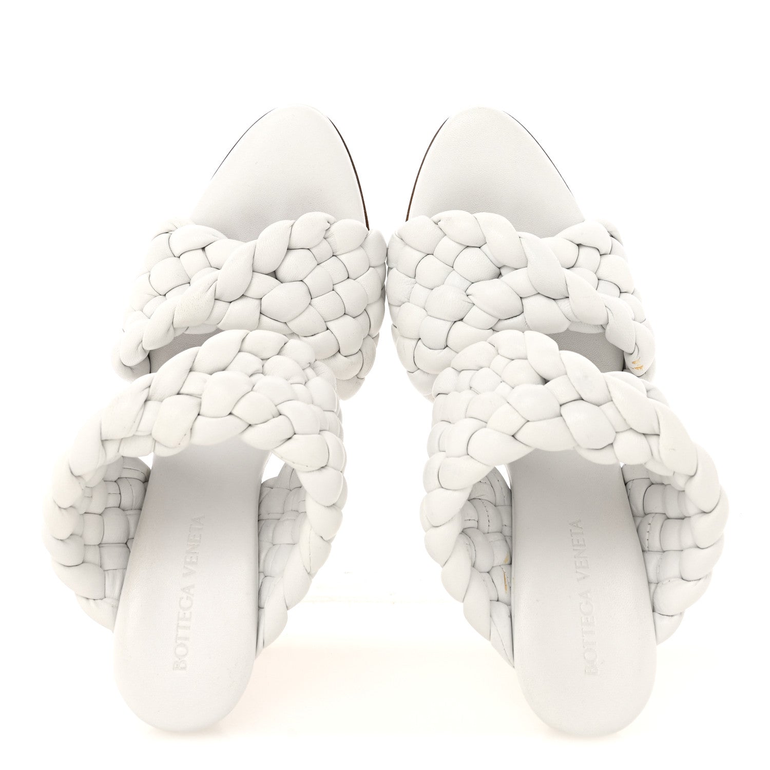 Bottega Veneta Nappa Twisted Padded Intrecciato Curve Slide Sandals 36 Optic White 2 of 12
