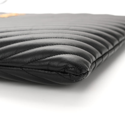 Saint Laurent Calfskin Matelasse Chevron Monogram Document Holder Black 10 of 15
