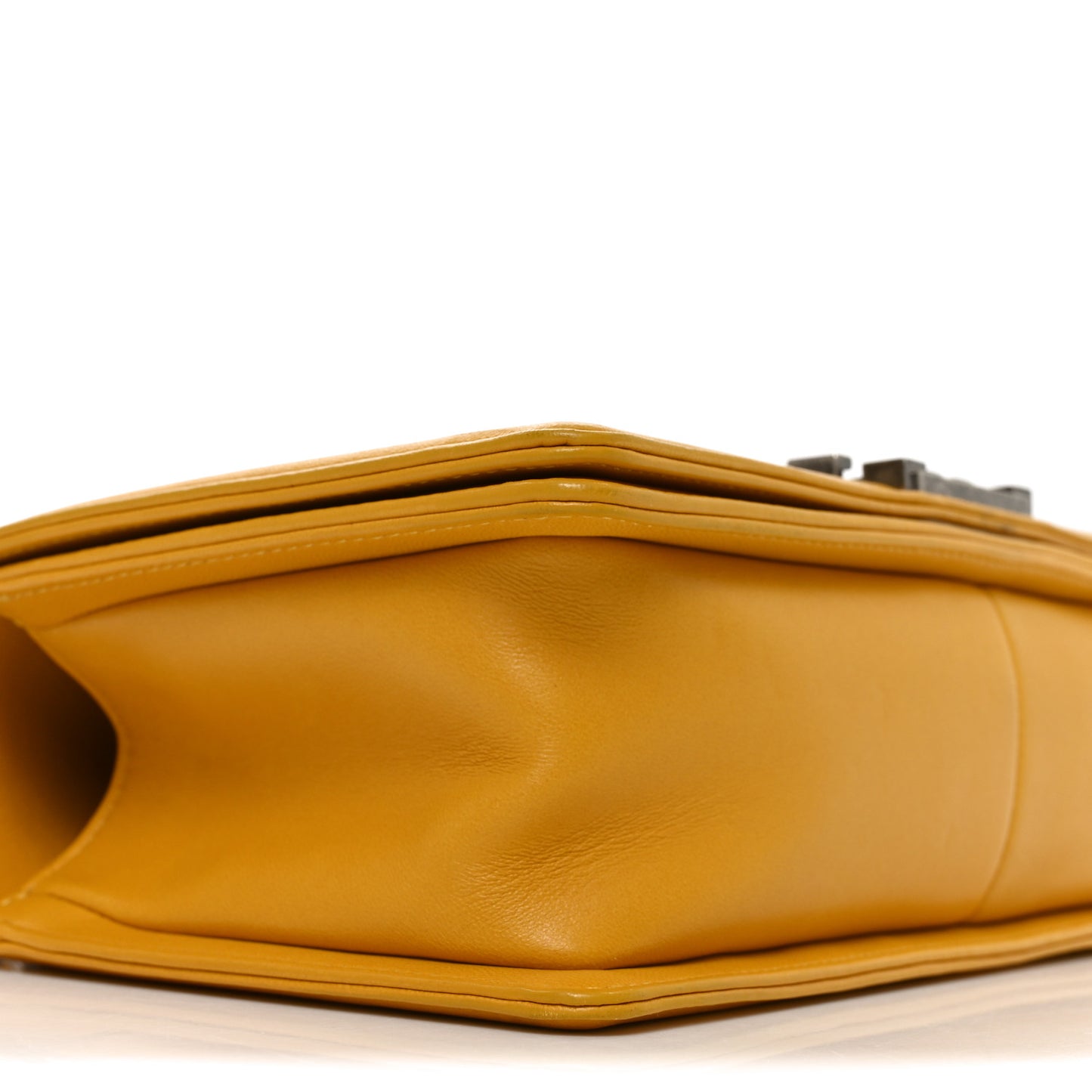 Lambskin Quilted Medium Boy Flap Yellow
