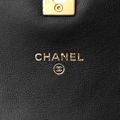 Chanel Calfskin Quilted Coco Mail Clutch With Chain Black 8 of 12