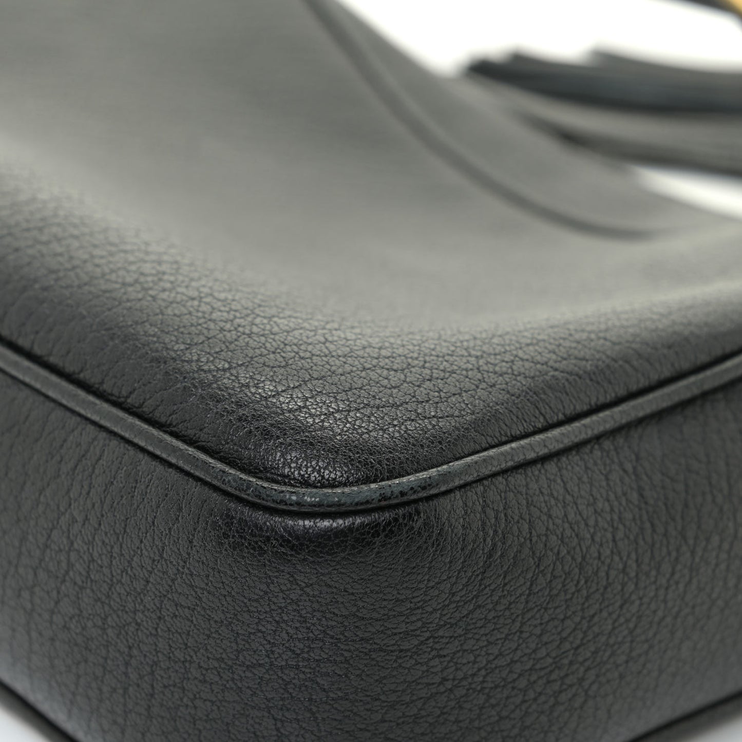 Lambskin Monogram Small Lou Camera Bag Black
