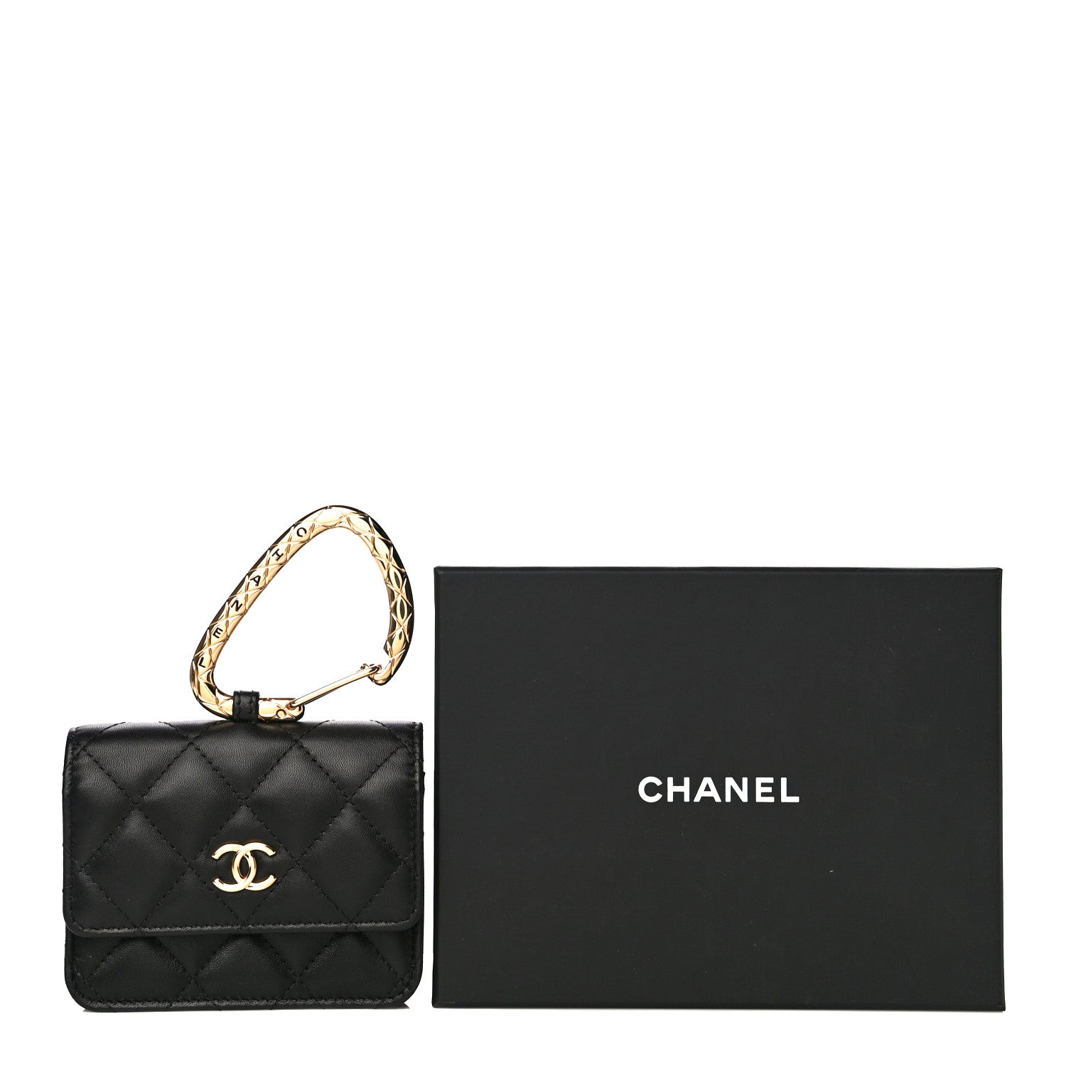 Chanel Lambskin Quilted CC Hook Card Holder Black 14 of 14