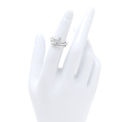 Tiffany 18K White Gold Diamond T Square Wrap Ring 49/5 2 of 5