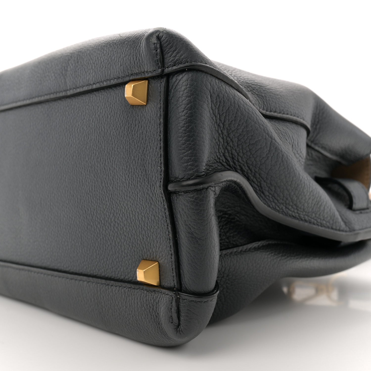 MCM Grained Calfskin Medium Milla Tote Phantom Grey 10 of 12