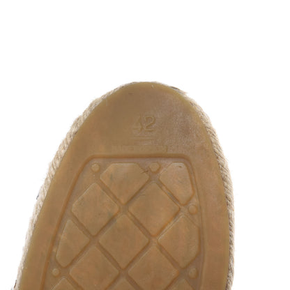 Chanel Metallic Calfskin Grosgrain CC Espadrilles 42 Ivory Black 6 of 12