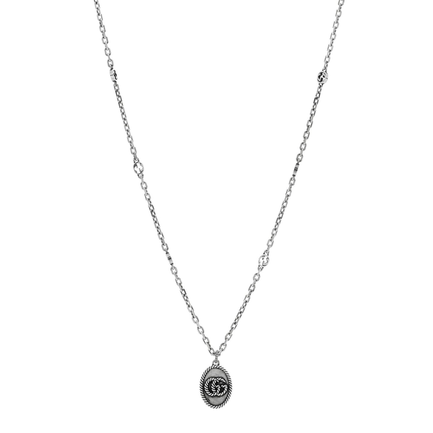 Sterling Silver GG Marmont Double G Pendant Necklace