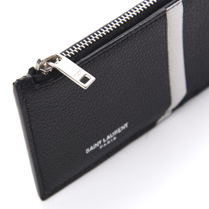 Saint Laurent Grained Calfskin 5 Fragments Zip Pouch Card Holder Black 8 of 10