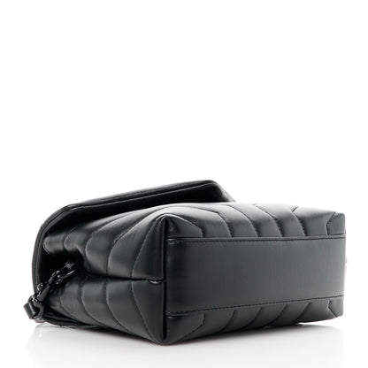 Saint Laurent Calfskin Y Quilted Monogram Monochrome Toy Loulou Crossbody Bag Black 4 of 12