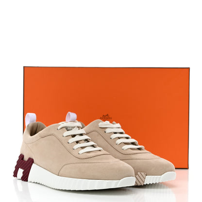 Hermes Goatskin Suede Goatskin Bouncing Sneakers 40 White Gomme 9 of 9