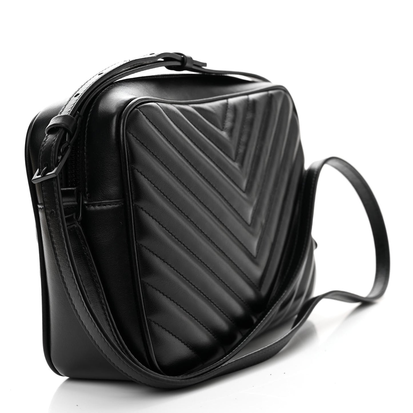 Calfskin Matelasse Monogram Monochrome Lou Camera Bag Black