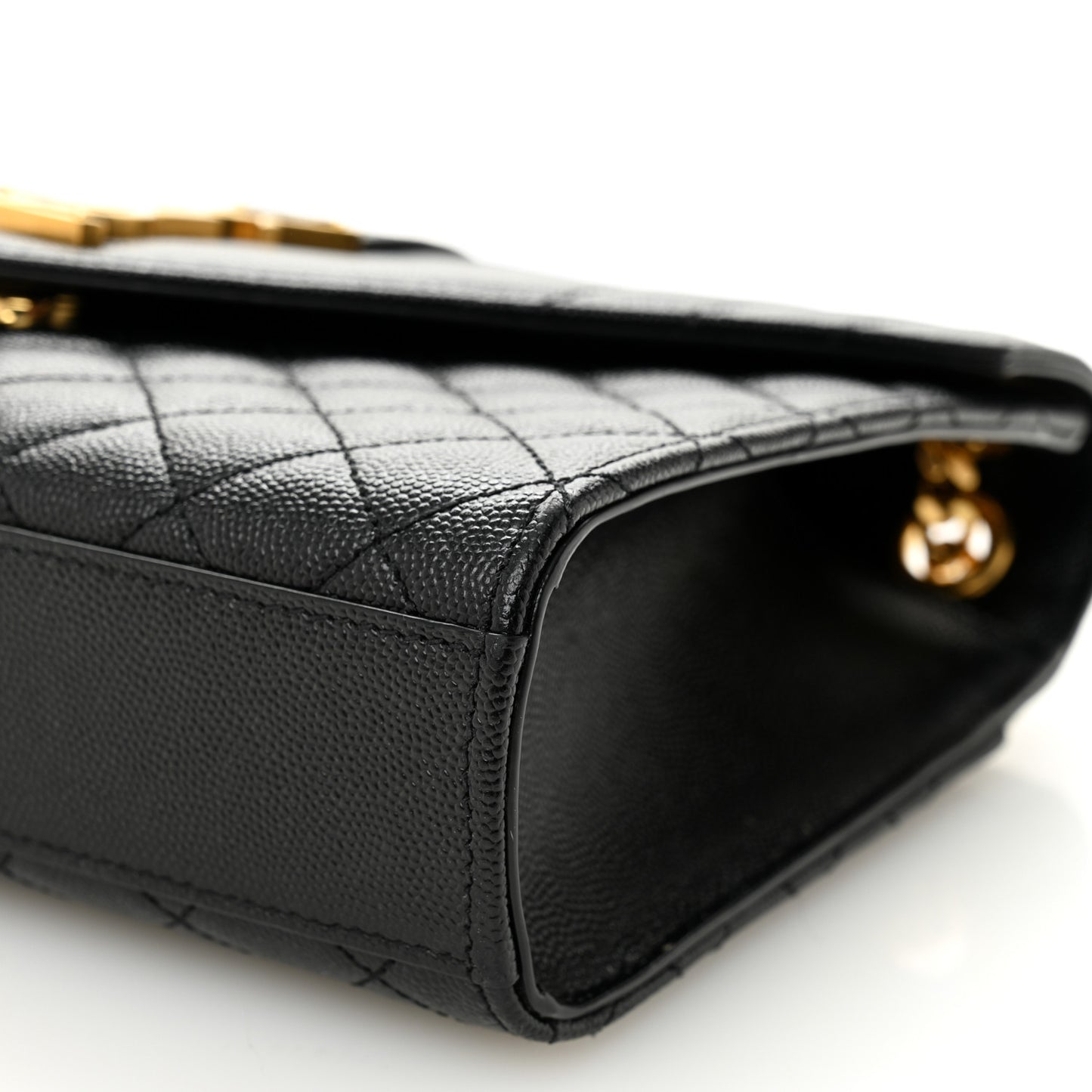 Grain De Poudre Textured Mixed Matelasse Triquilt Medium Monogram Satchel Black