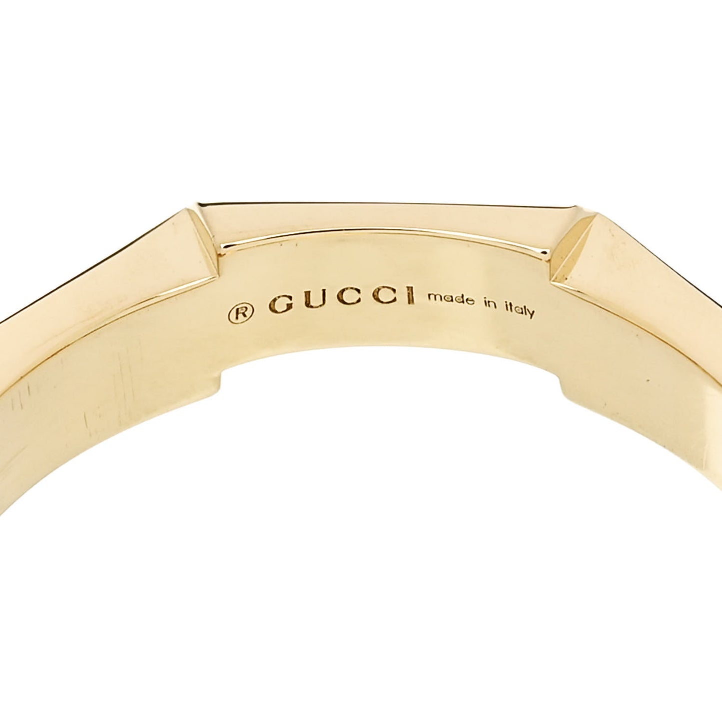 18K Yellow Gold Enamel Diamond Link To Love Ring 52 6 Red