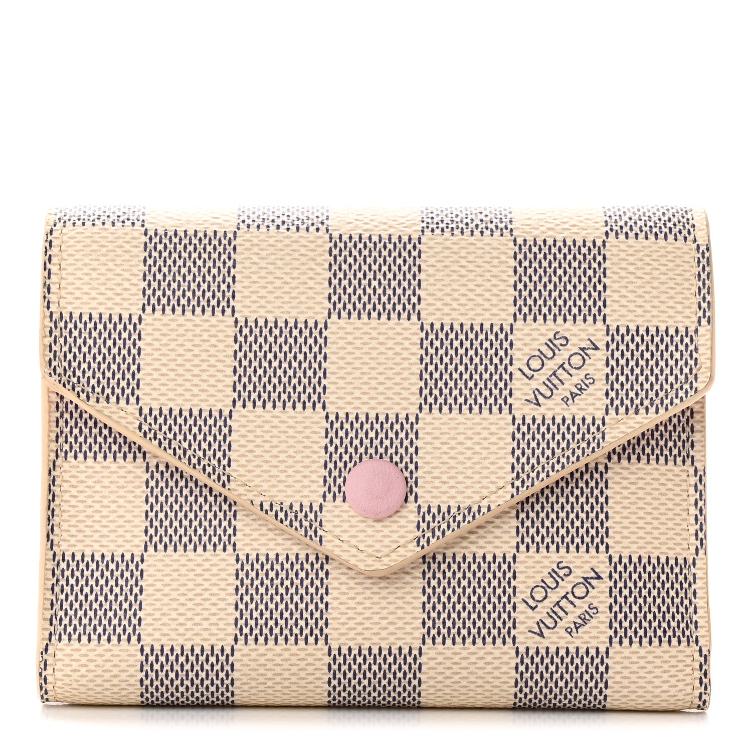 Louis Vuitton Damier Azur Victorine Wallet Rose Ballerine 1 of 14
