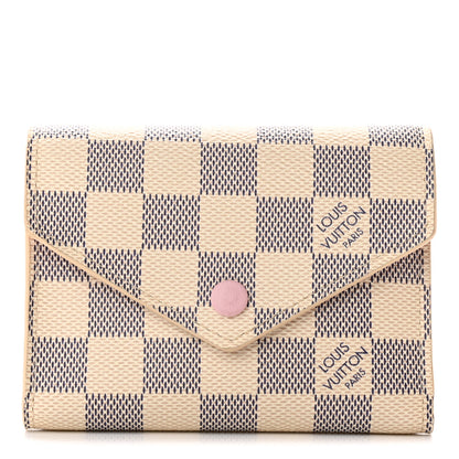 Louis Vuitton Damier Azur Victorine Wallet Rose Ballerine 1 of 14