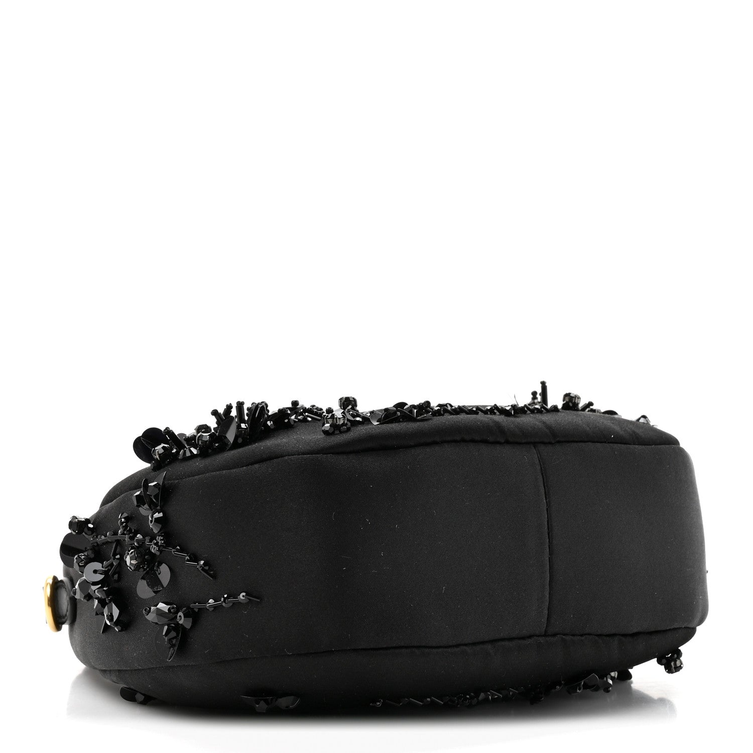 Miu Miu Silk Duchesse Embroidered Mini Wander Hobo Black 4 of 9