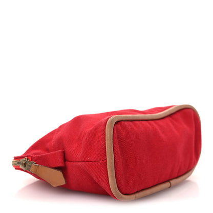 Hermes Cotton Canvas Mini Bolide Travel Cosmetic Pouch 4 of 15