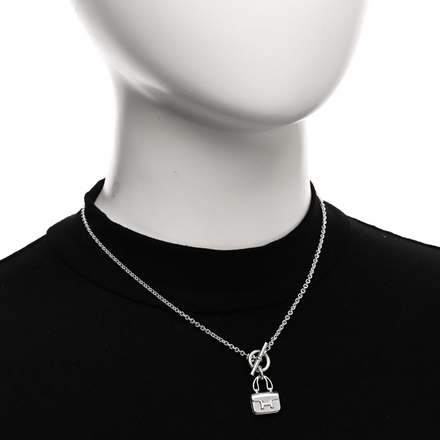 Hermes Sterling Silver Constance Amulettes Pendant Necklace 2 of 5