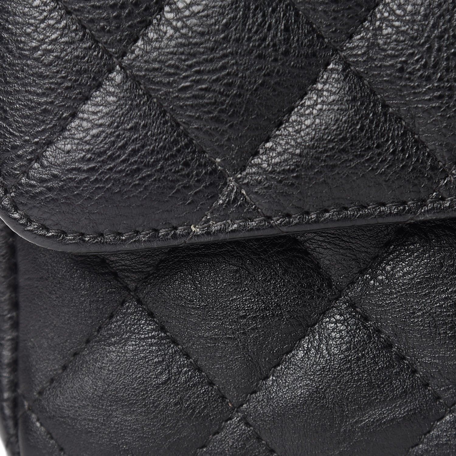 Chanel Crumpled Calfskin Quilted Mini Rectangular Flap So Black 11 of 12
