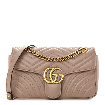 Gucci Calfskin Matelasse Small GG Marmont Shoulder Bag Porcelain Rose 1 of 12