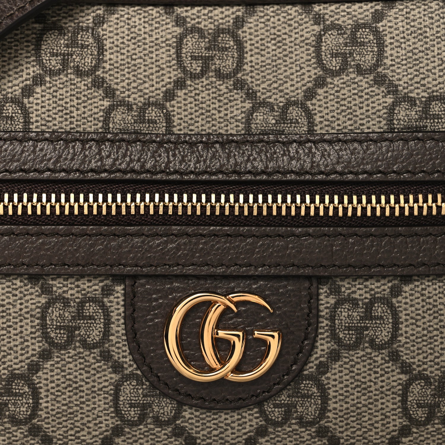 Gucci Denim Monogram Textured Dollar Calfskin Super Mini Ophidia Shoulder Bag Beige Ebony New Acero 8 of 10