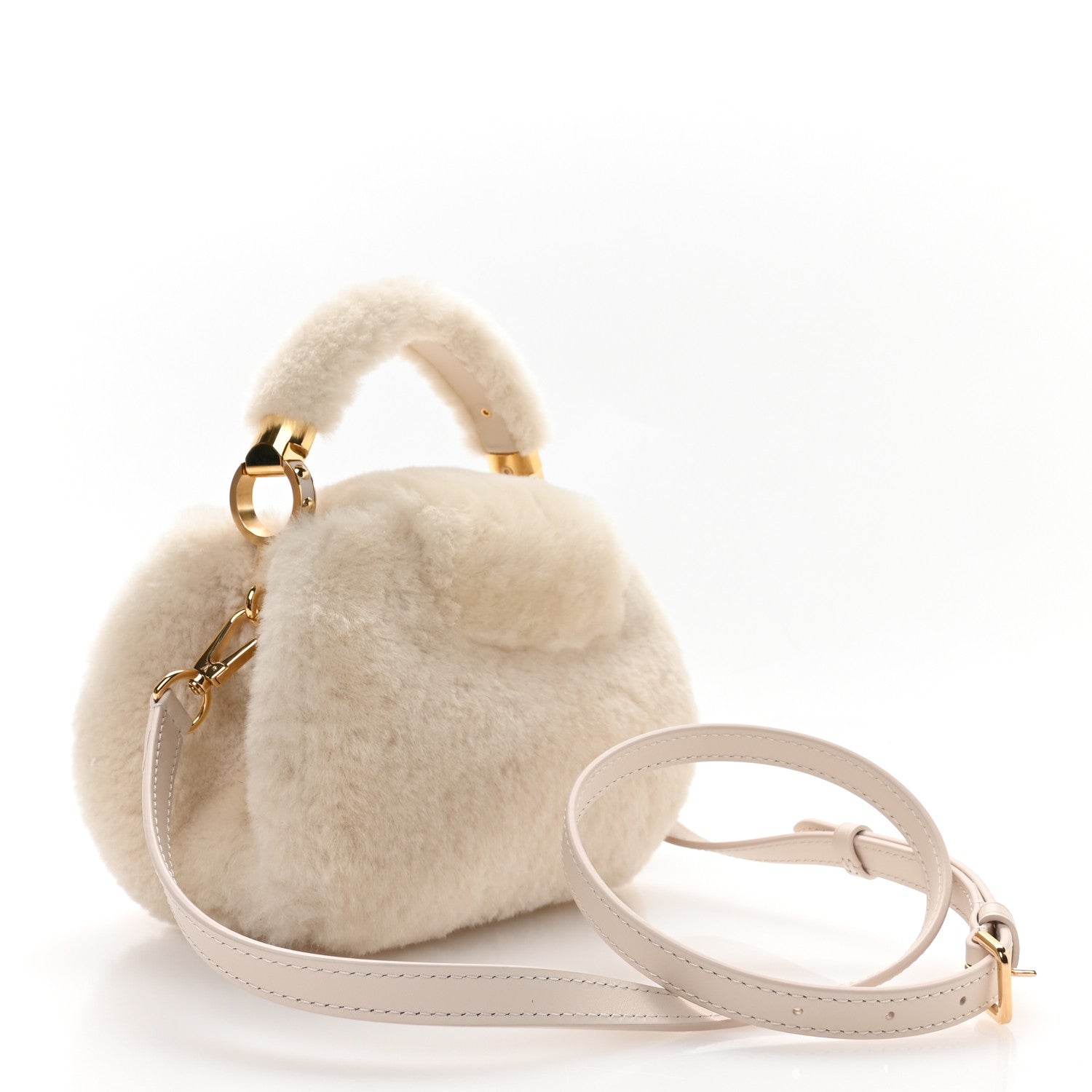 Louis Vuitton Shearling Caousnow Capucines Cream 3 of 9