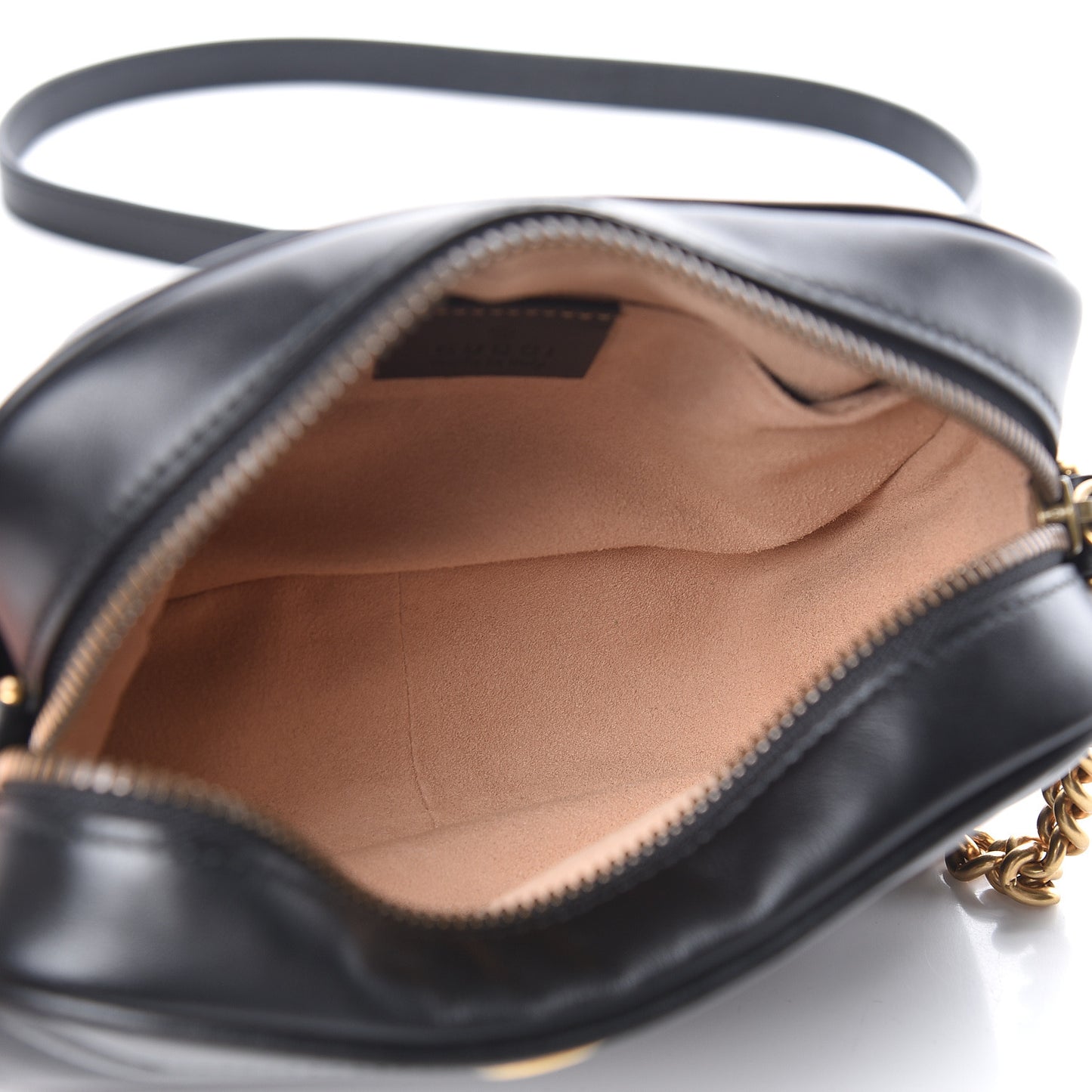 Calfskin Matelasse Mini GG Marmont Chain Shoulder Bag Black