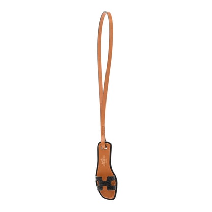 Hermes Lizard Butler Calfskin Hunter Oran Nano Bag Charm Black 1 of 4