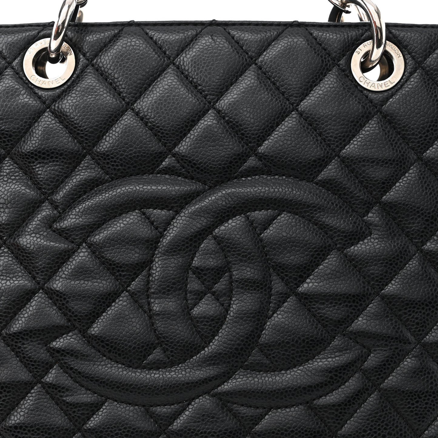 Caviar Quilted Grand Shopping Tote GST Black