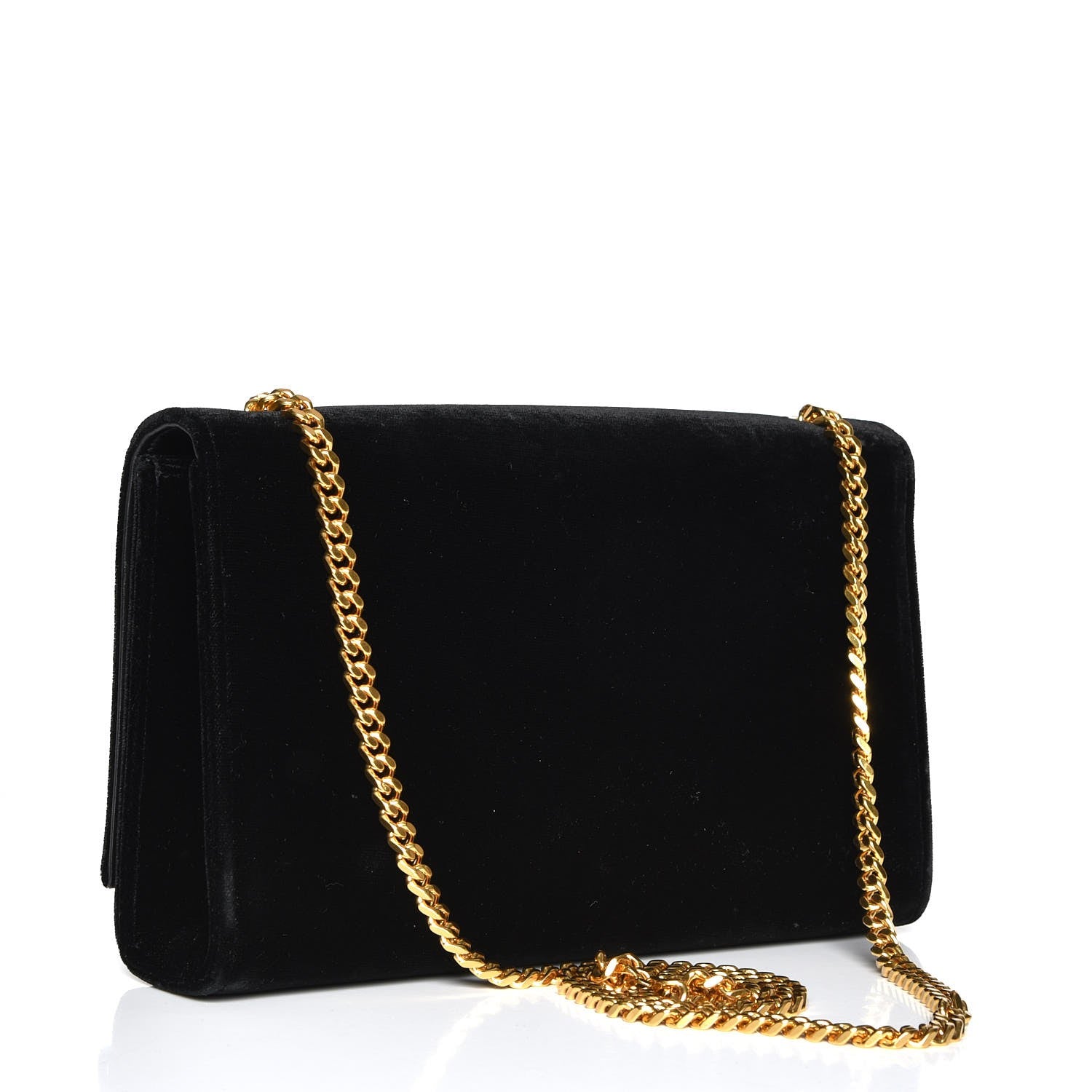 Saint Laurent Velvet Medium Monogram Kate Tassel Shoulder Bag Black 3 of 7
