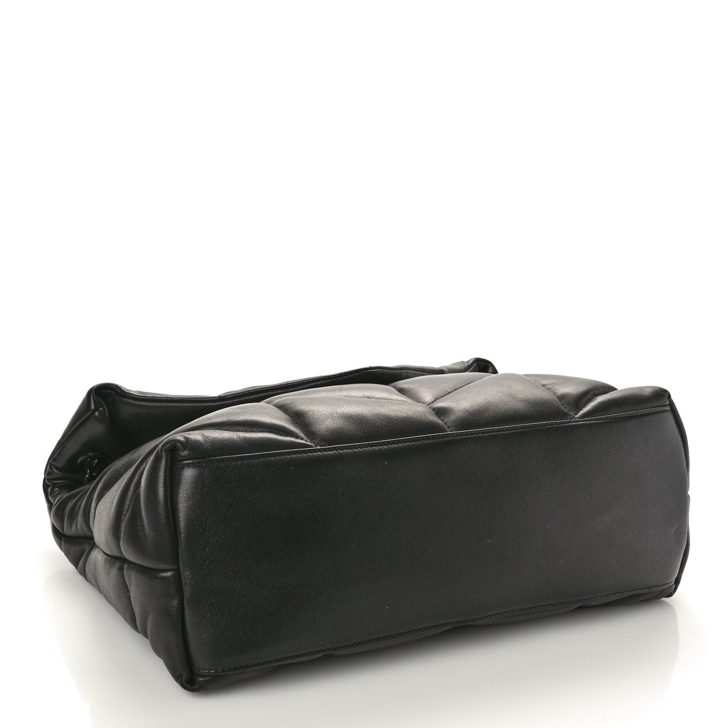 Saint Laurent Lambskin Quilted Monogram Monochrome Medium Loulou Puffer Chain Satchel Black 4 of 10