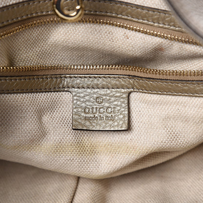 Gucci Metallic Pebbled Calfskin Medium Soho Chain Shoulder Bag Golden Beige 5 of 13