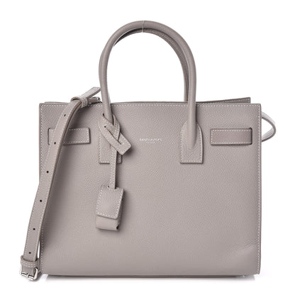 Saint Laurent Grained Calfskin Topstich Baby Sac De Jour Grey 1 of 8