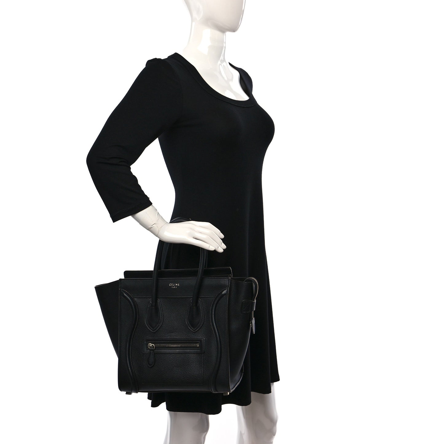 Drummed Calfskin Micro Luggage Black