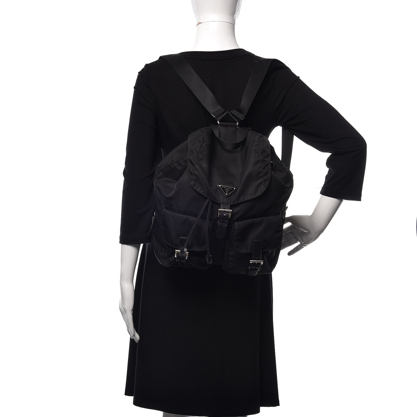 Nylon Vela Medium Backpack Black