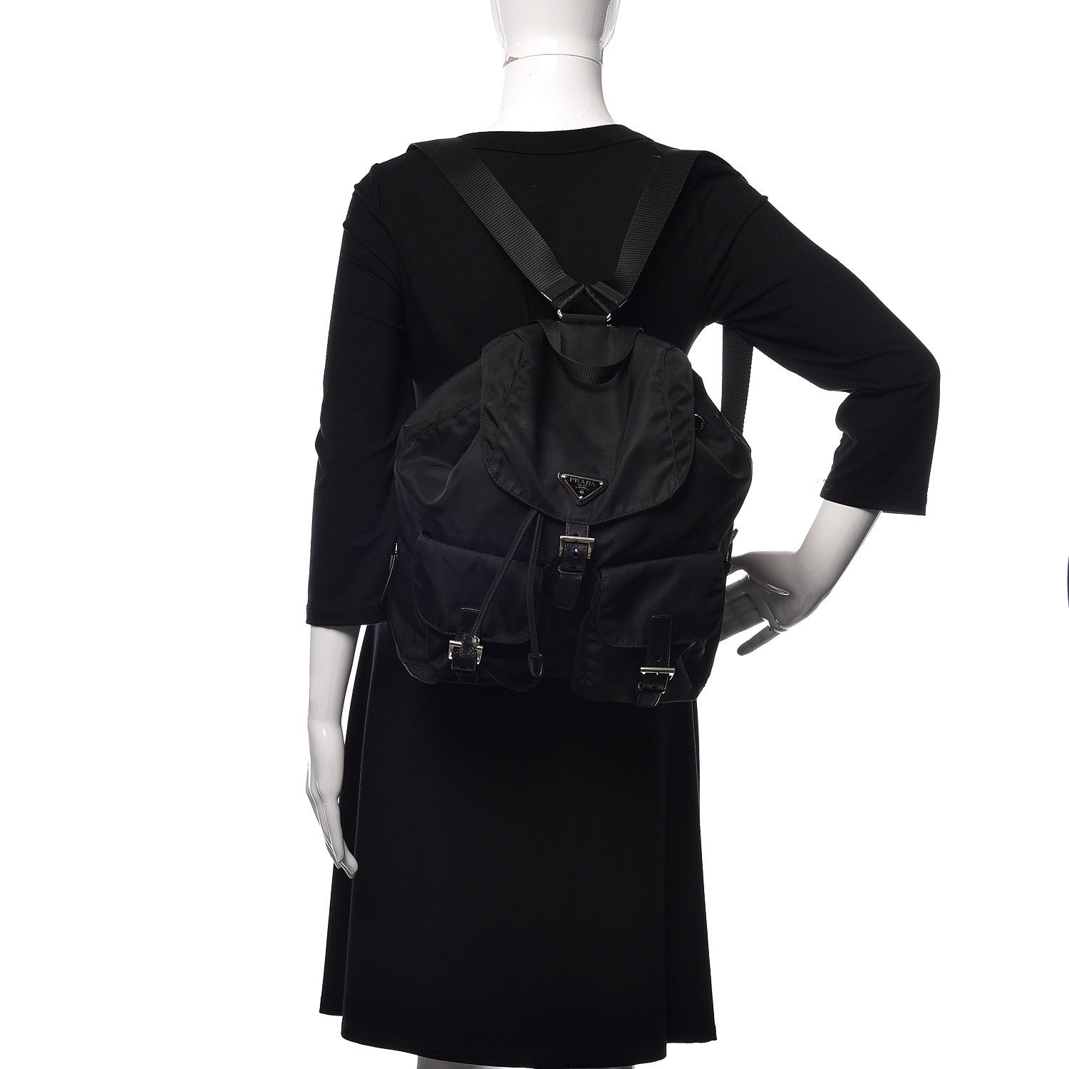 Prada Nylon Vela Medium Backpack Black 2 of 10