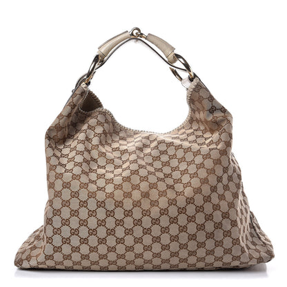 Gucci Monogram Large Horsebit Chain Hobo Off White 1 of 13